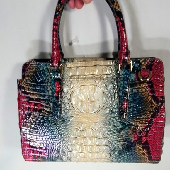 BRAHMIN KOMODO OMBRE SMALL FINLEY SHOULDER BAG/PURSE W/CROSSBODY STRAP/DUSTBAG - Picture 3 of 12